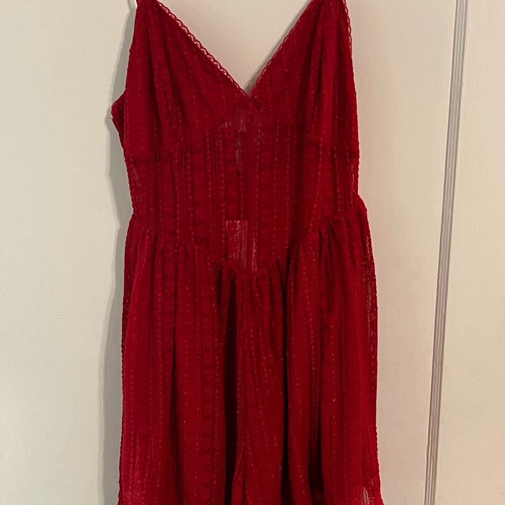 Red Lace Romper by Urban outfitters XL